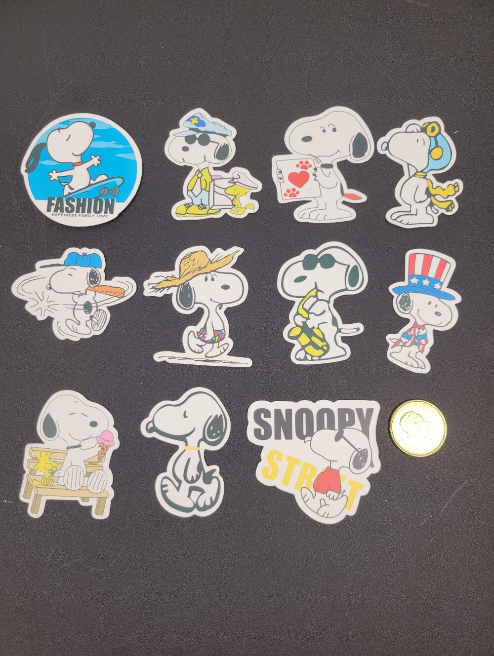 3/$20 10pcs Lot Snoopy Waterproof Stickers Set #00B